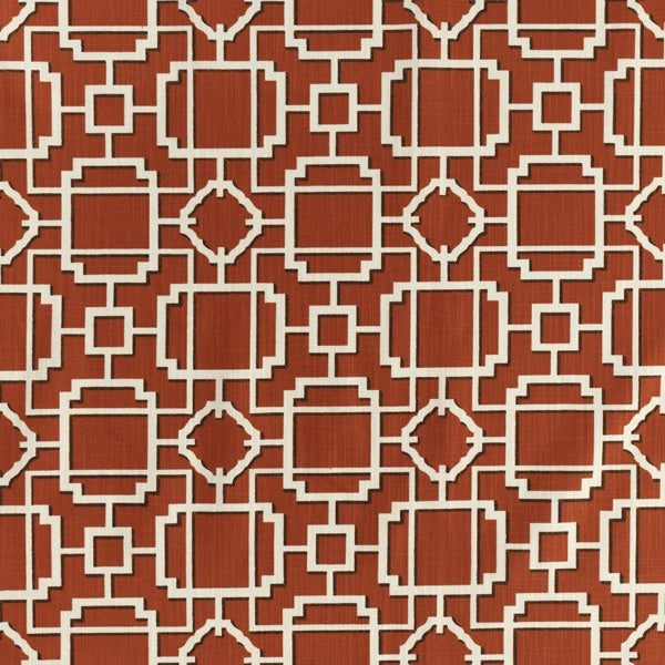 Mitchell MDS FF-2106-16 Contemporary,Trellis Ming-Persimmon - Eade's Wallpaper