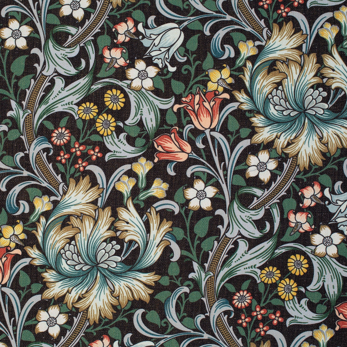 Mitchell MDS FF-2405-07 Floral,Herringbone Cornwall-Midnight - Eade's Wallpaper