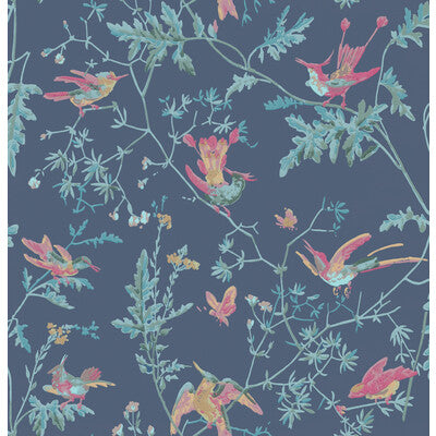 COLE & SON 100/14068.CS.0 HUMMINGBIRDS INDIGO MULTI-COLOUR Wallpaper - Eade's Wallpaper