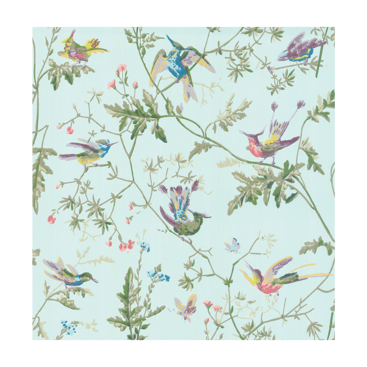 COLE & SON 100/14069.CS.0 HUMMINGBIRDS BLUE MULTI-COLOUR Wallpaper - Eade's Wallpaper