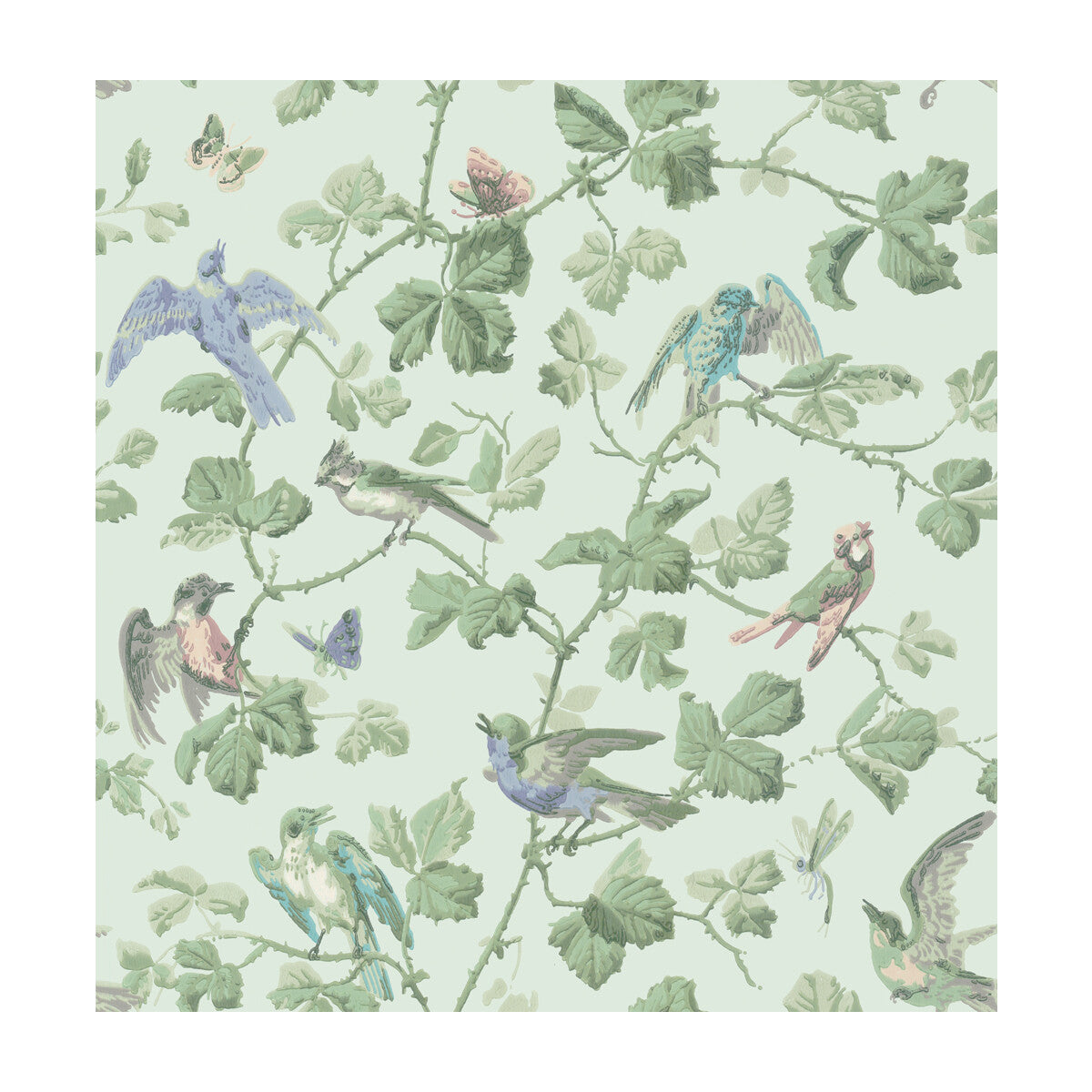 COLE & SON 100/2007.CS.0 WINTER BIRDS DUCK EGG Wallpaper - Eade's Wallpaper