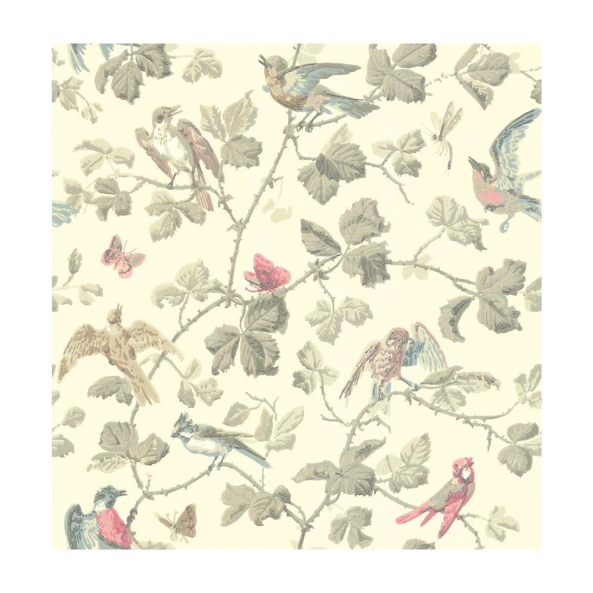 COLE & SON 100/2009.CS.0 WINTER BIRDS LINEN Wallpaper - Eade's Wallpaper