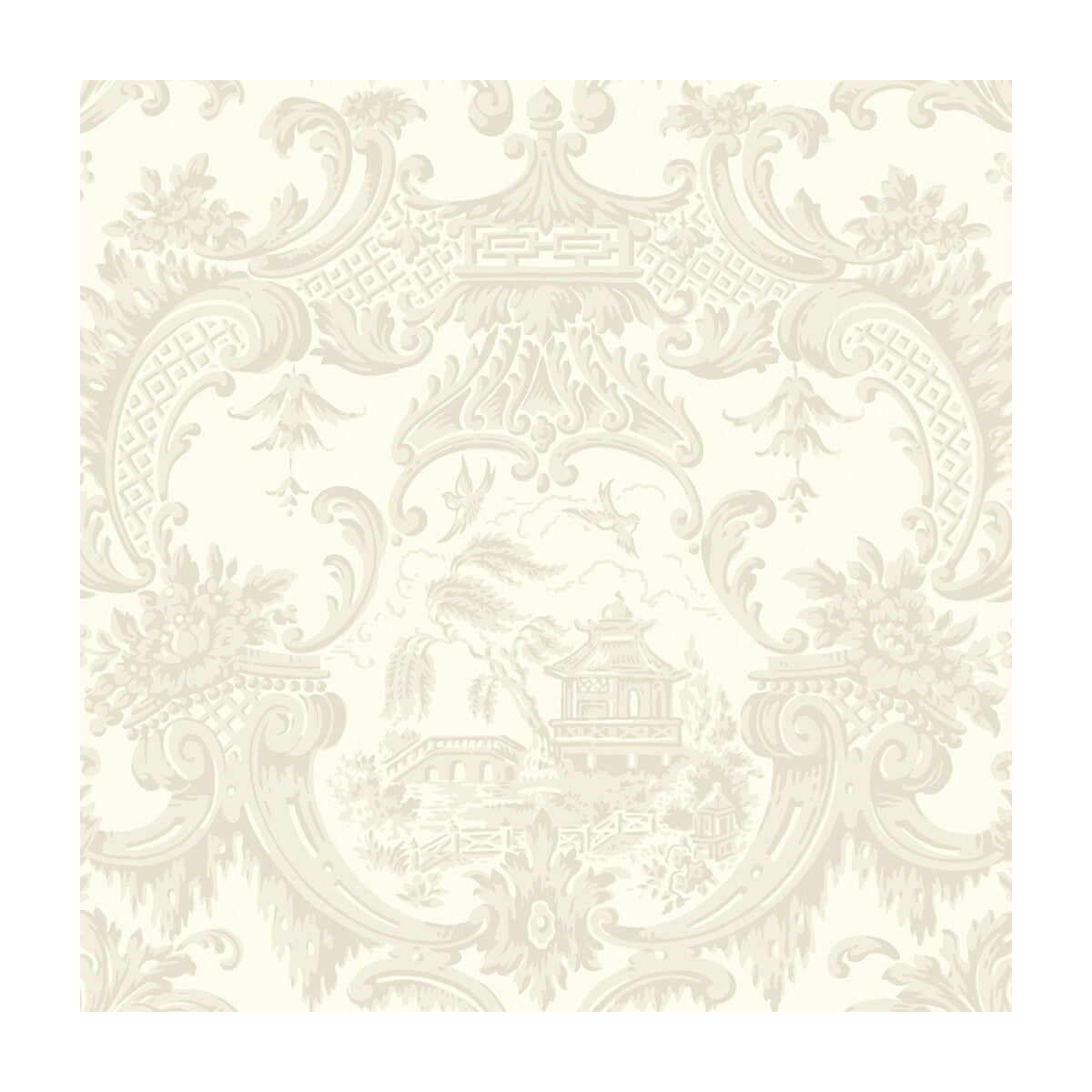 COLE & SON 100/3010.CS.0 CHIPPENDALE CHINA IVORY Wallpaper - Eade's Wallpaper