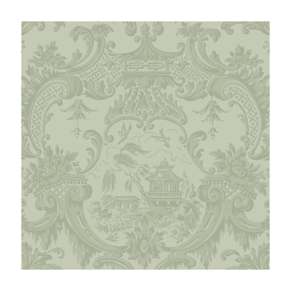 COLE & SON 100/3013.CS.0 CHIPPENDALE CHINA OLIVE Wallpaper - Eade's Wallpaper