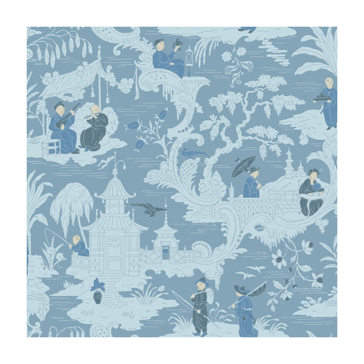 COLE & SON 100/8038.CS.0 CHINESE TOILE BLUE Wallpaper - Eade's Wallpaper