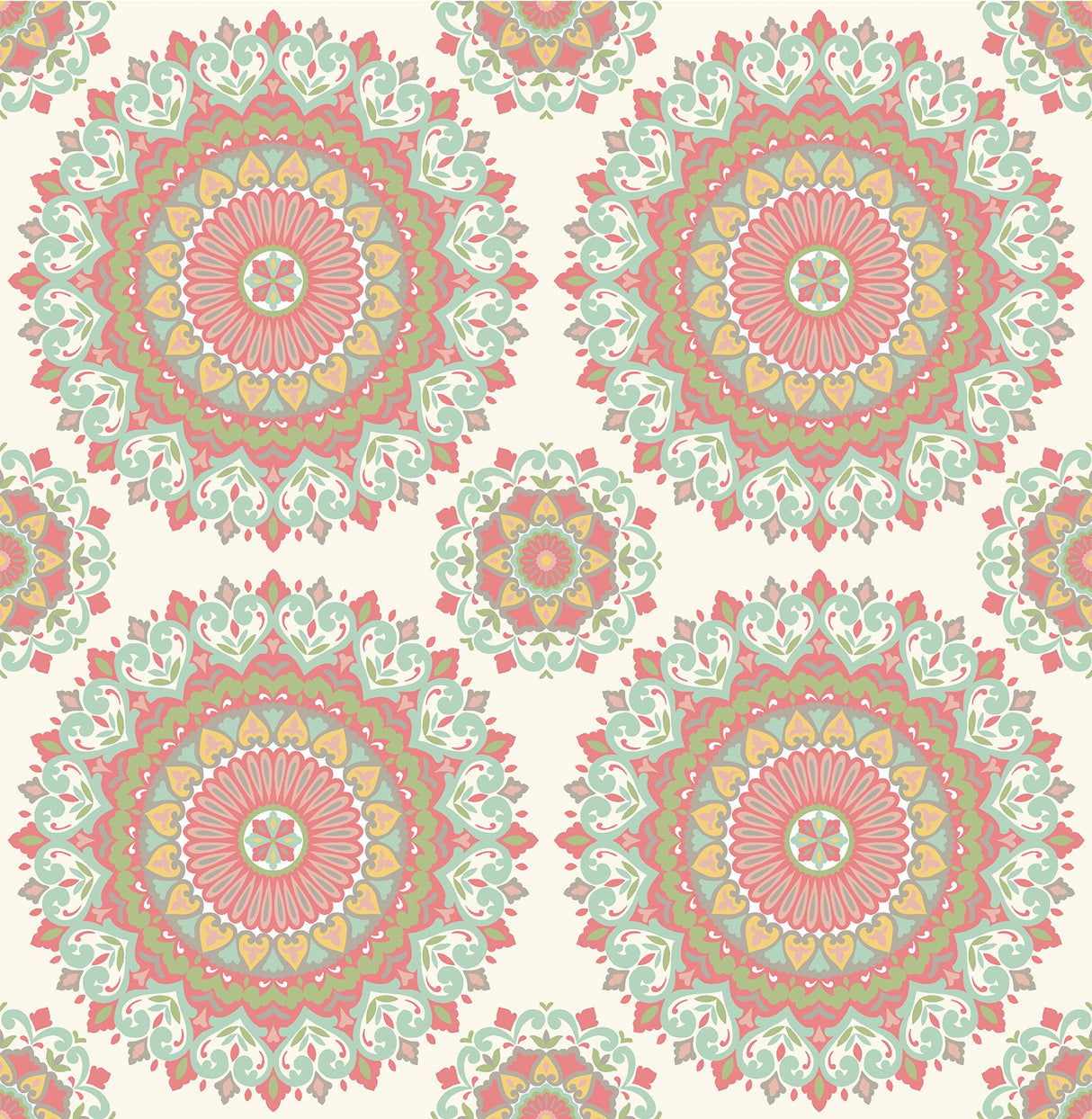 A-Street Prints 1014-001801 Gemma Aqua Boho Medallion Wallpaper
