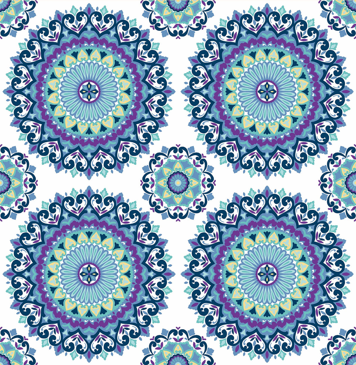 A-Street Prints 1014-001802 Gemma Indigo Boho Medallion Wallpaper