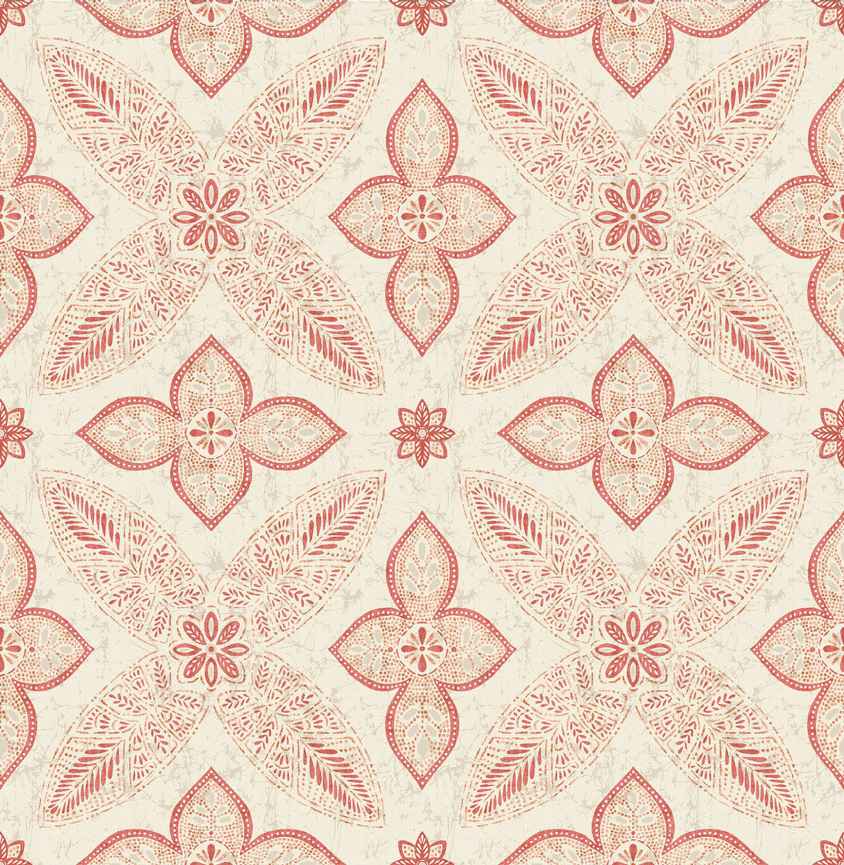A-Street Prints 1014-001828 Off Beat Ethnic Red Geometric Floral Wallpaper