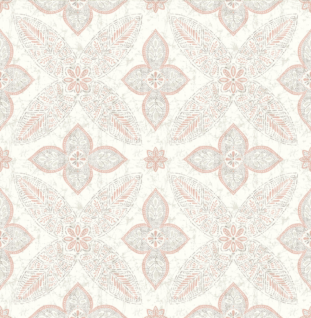 A-Street Prints 1014-001830 Off Beat Ethnic Grey Geometric Floral Wallpaper