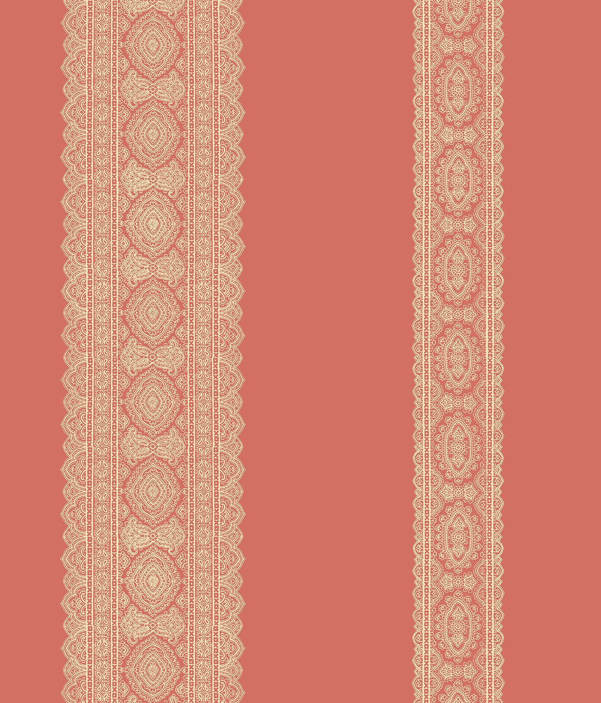A-Street Prints 1014-001833 Brynn Coral Paisley Stripe Wallpaper