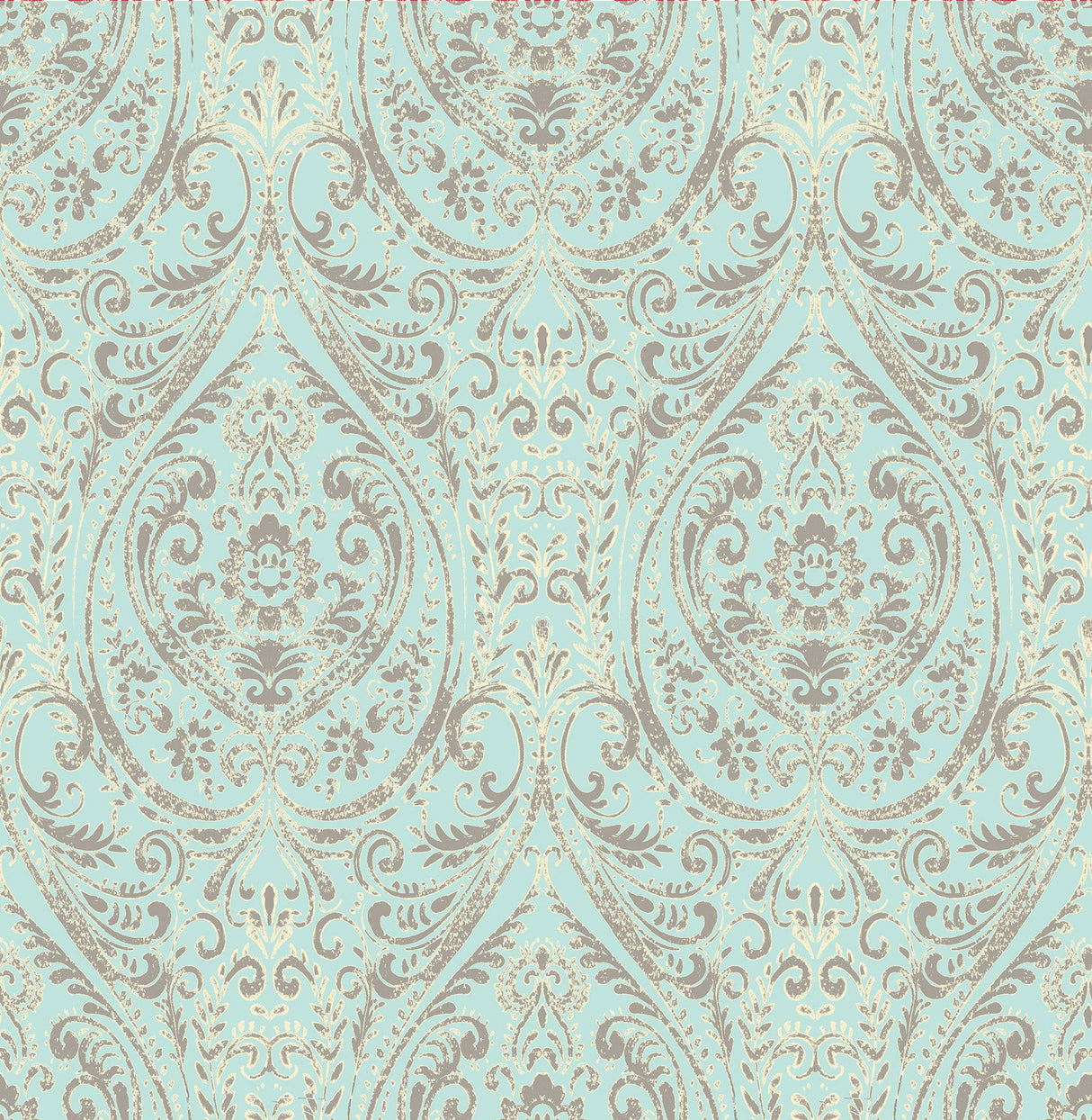 A-Street Prints 1014-001866 Gypsy Turquoise Damask Wallpaper