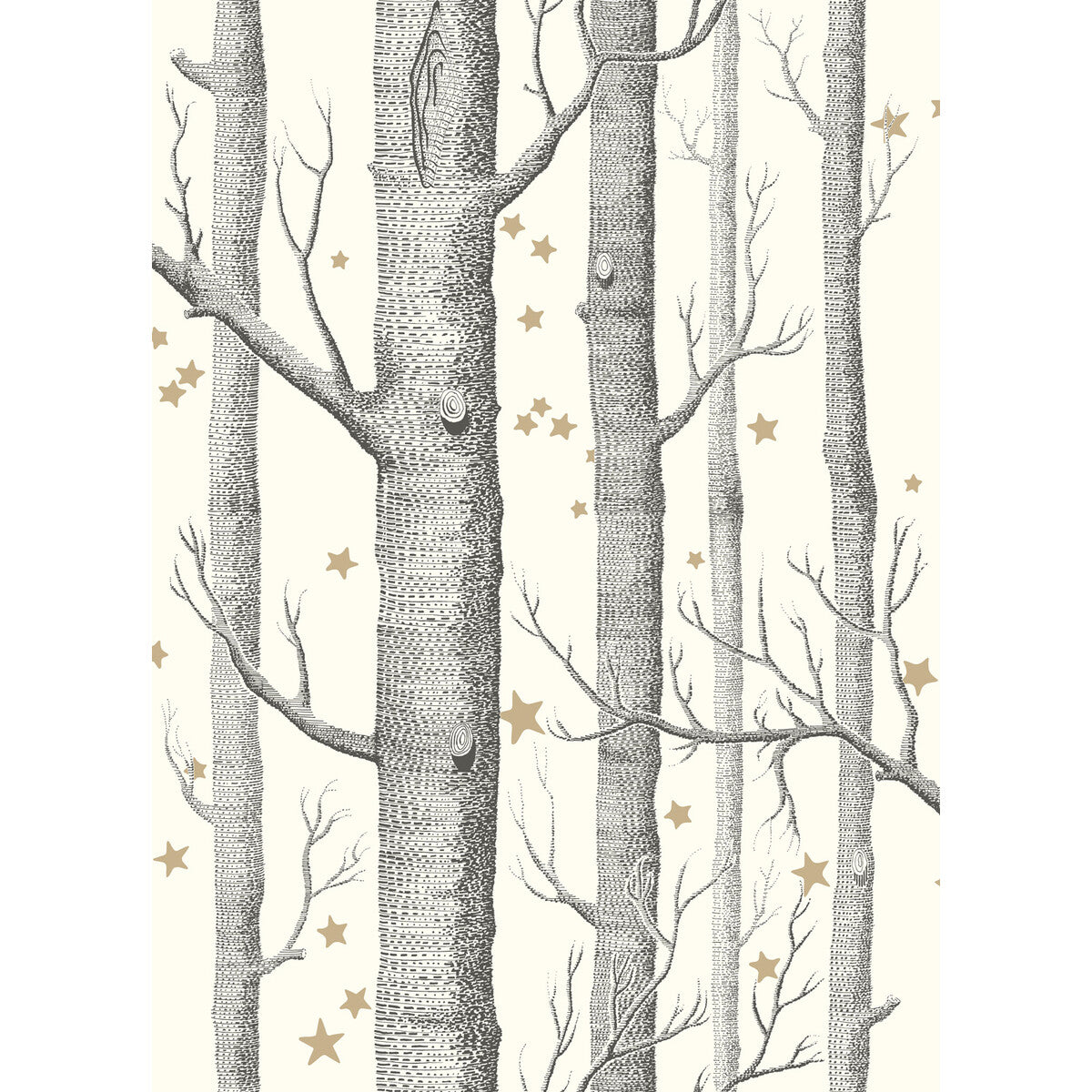 COLE & SON 103/11050.CS.0 WOODS & STARS BLACK/WHITE Wallpaper - Eade's Wallpaper