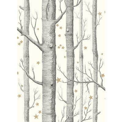 COLE & SON 103/11050.CS.0 WOODS & STARS BLACK/WHITE Wallpaper - Eade's Wallpaper