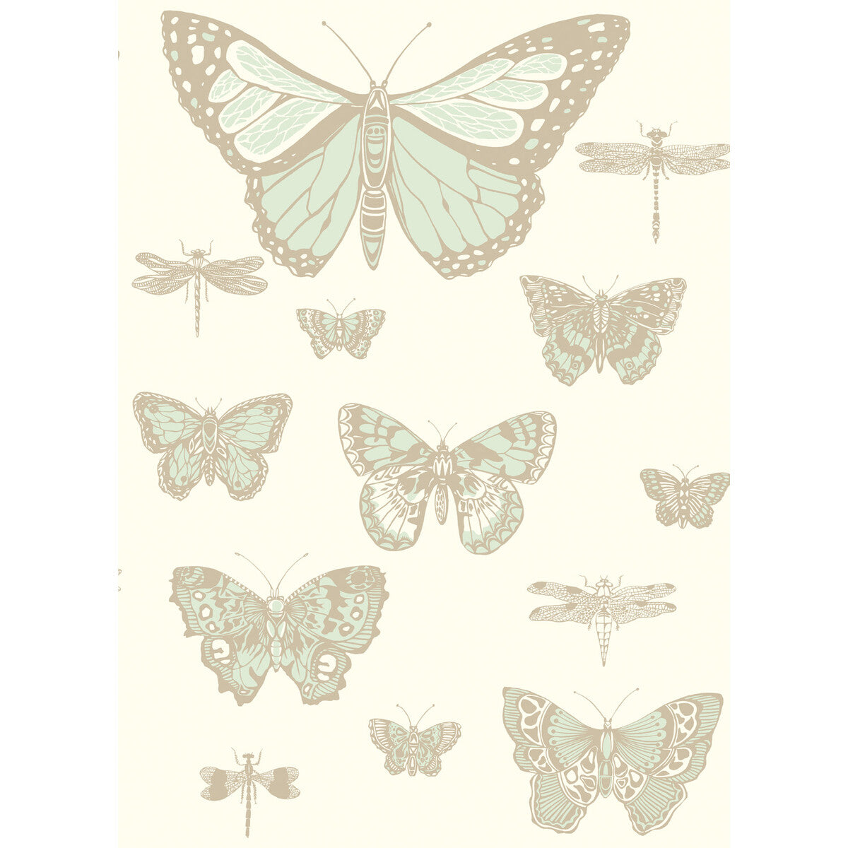COLE & SON 103/15065.CS.0 BUTTERFLIES & DRAGONFLIES DUCK EGG IVRY Wallpaper - Eade's Wallpaper