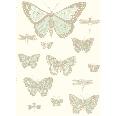 COLE & SON 103/15065.CS.0 BUTTERFLIES & DRAGONFLIES DUCK EGG IVRY Wallpaper - Eade's Wallpaper