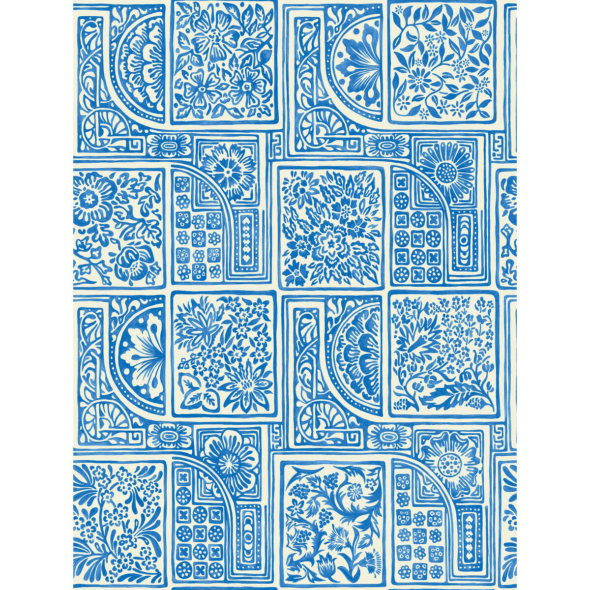 COLE & SON 108/9045.CS.0 BELLINI BLUE & WHITE Wallpaper - Eade's Wallpaper