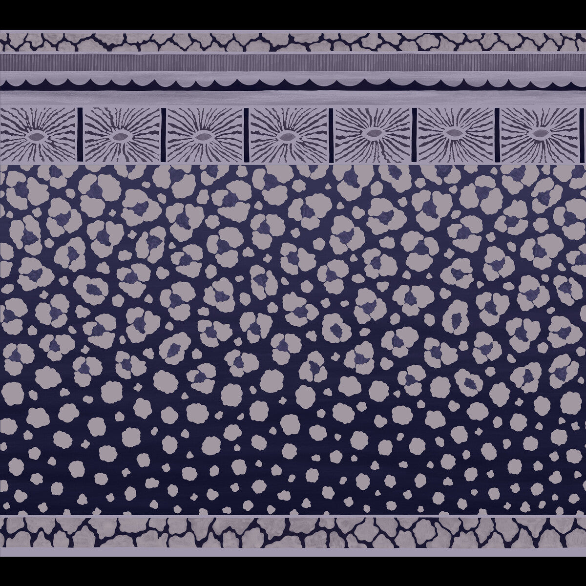COLE & SON 109/13061.CS.0 ZULU BORDER BLACK & WHITE Wallpaper - Eade's Wallpaper