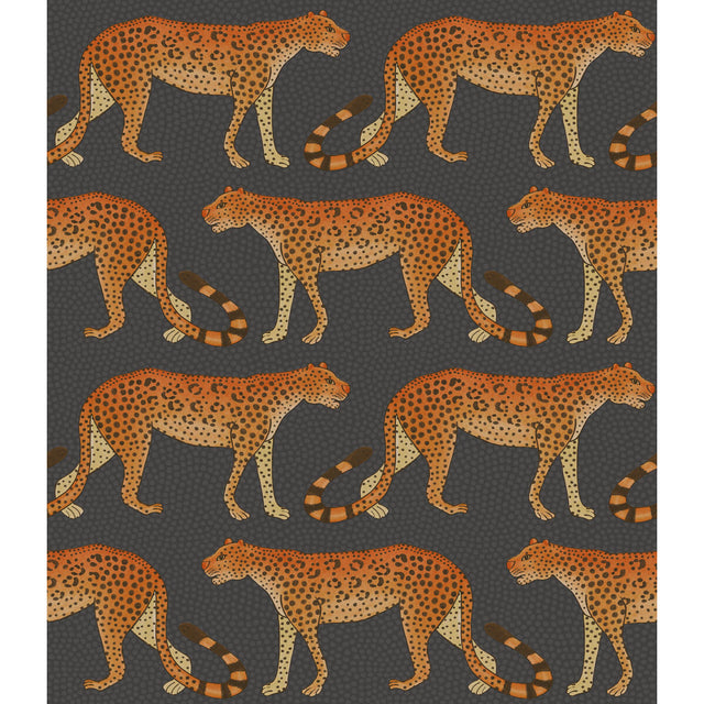 COLE & SON 109/2008.CS.0 LEOPARD WALK CHARCOAL & ORANGE Wallpaper - Eade's Wallpaper