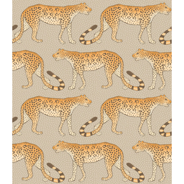COLE & SON 109/2010.CS.0 LEOPARD WALK STONE & ORANGE Wallpaper - Eade's Wallpaper