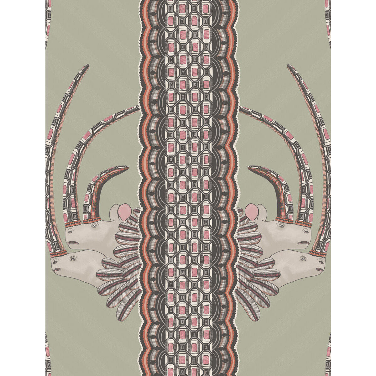COLE & SON 109/3017.CS.0 JABU OLIVE & PINK Wallpaper - Eade's Wallpaper