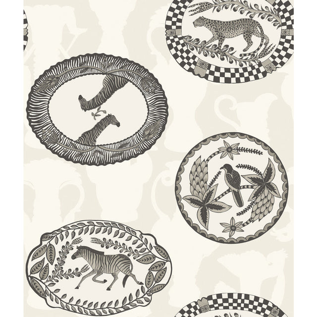 COLE & SON 109/4019.CS.0 MATRINAH BLACK & WHITE Wallpaper - Eade's Wallpaper