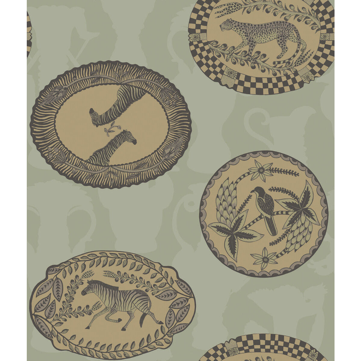 COLE & SON 109/4021.CS.0 MATRINAH OLD OLIVE Wallpaper - Eade's Wallpaper