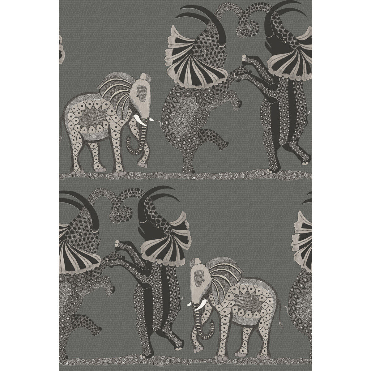 COLE & SON 109/8039.CS.0 SAFARI DANCE CHARCOAL BLACK & WHITE Wallpaper - Eade's Wallpaper