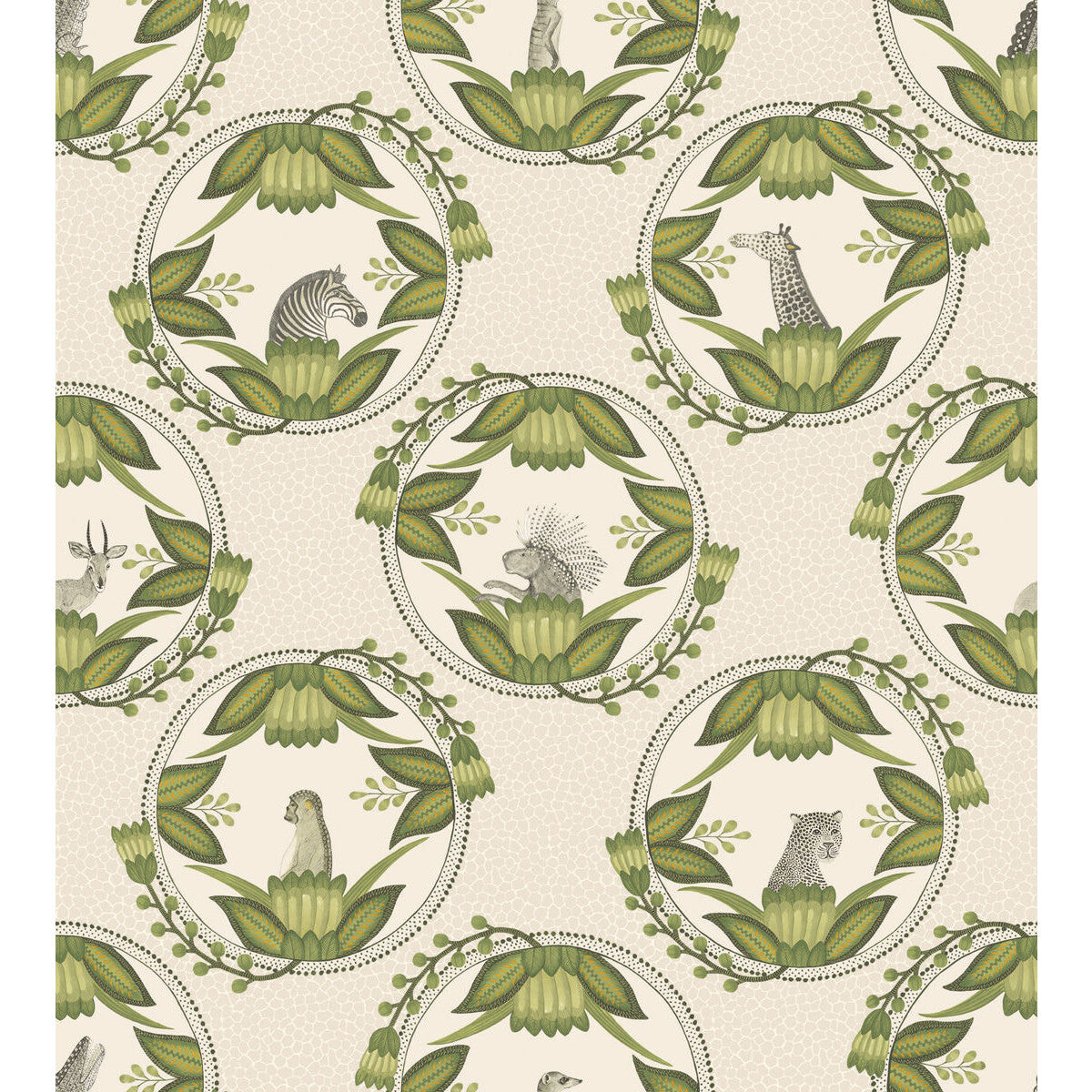 COLE & SON 109/9041.CS.0 ARDMORE CAMEOS STONE & GREEN Wallpaper - Eade's Wallpaper