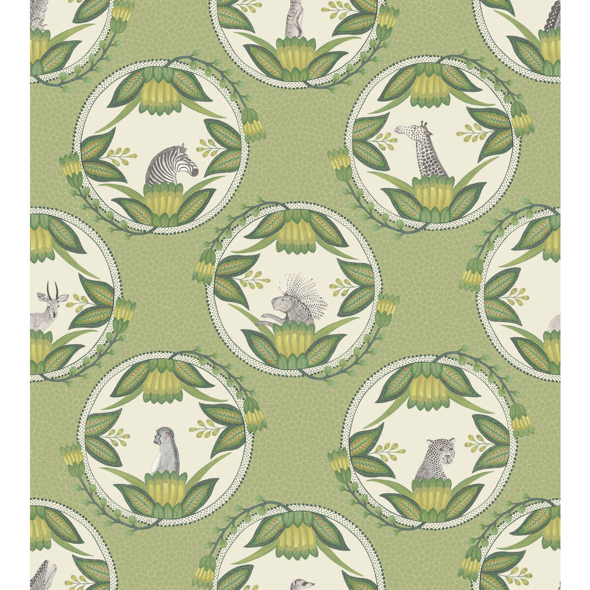 COLE & SON 109/9042.CS.0 ARDMORE CAMEOS GREEN Wallpaper - Eade's Wallpaper