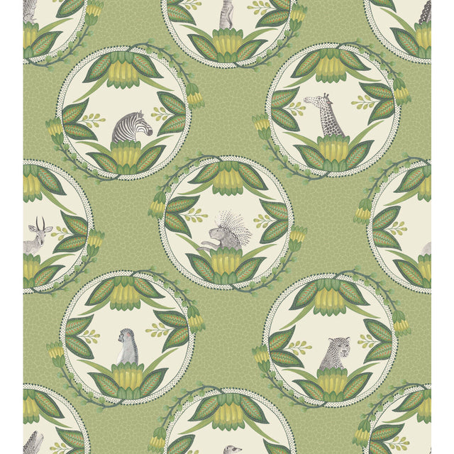 COLE & SON 109/9042.CS.0 ARDMORE CAMEOS GREEN Wallpaper - Eade's Wallpaper