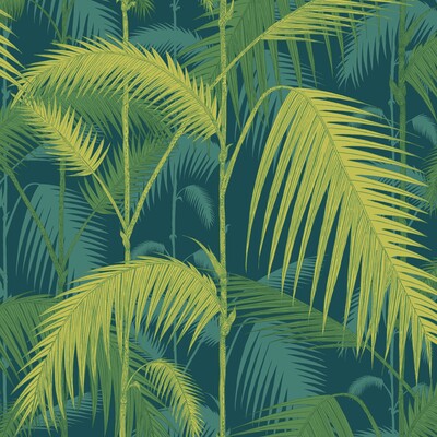 COLE & SON 112/1002.CS.0 PALM JUNGLE PETROL/LIME Wallpaper - Eade's Wallpaper