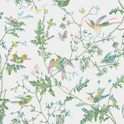 COLE & SON 112/4015.CS.0 HUMMINGBIRDS GREEN/PINK Wallpaper - Eade's Wallpaper