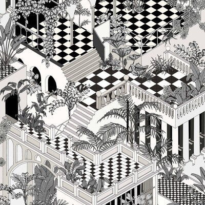 COLE & SON 112/6024.CS.0 MIAMI BLACK/WHITE Wallpaper - Eade's Wallpaper