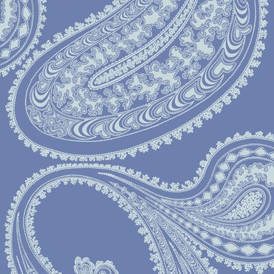 COLE & SON 112/9032.CS.0 RAJAPUR FLOCK BLUE/WHITE Wallpaper - Eade's Wallpaper
