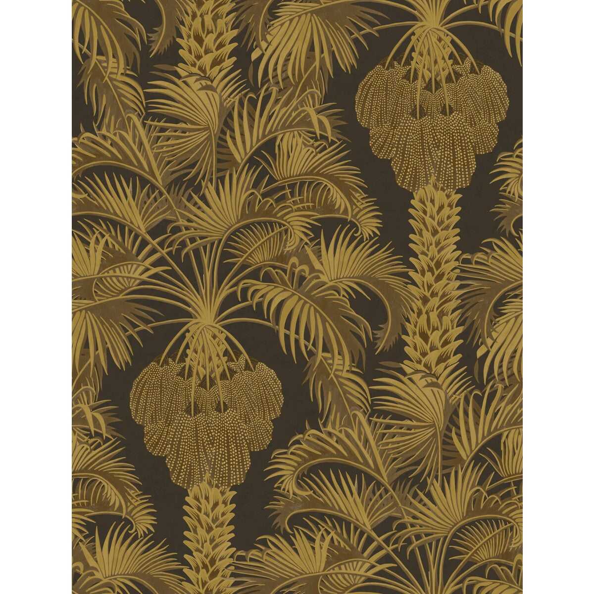 COLE & SON 113/1001.CS.0 HOLLYWOOD PALM CHARCOAL & GOLD Wallpaper - Eade's Wallpaper