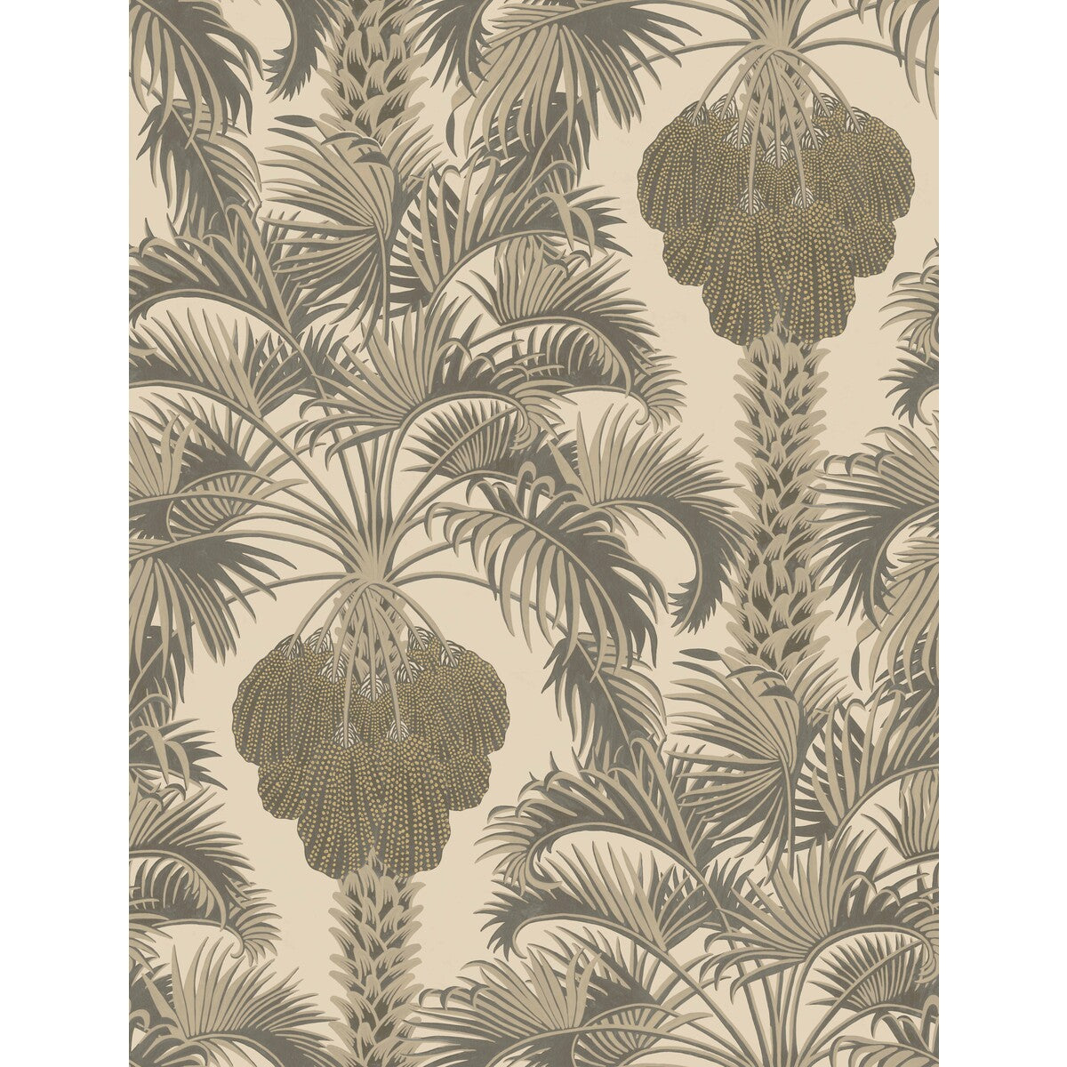 COLE & SON 113/1003.CS.0 HOLLYWOOD PALM SILVER & CHARCOAL Wallpaper - Eade's Wallpaper
