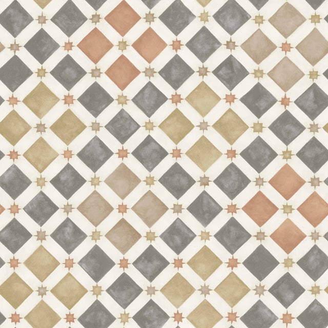 COLE & SON 113/11034.CS.0 ZELLIGE SPICE & CHARCOAL Wallpaper - Eade's Wallpaper