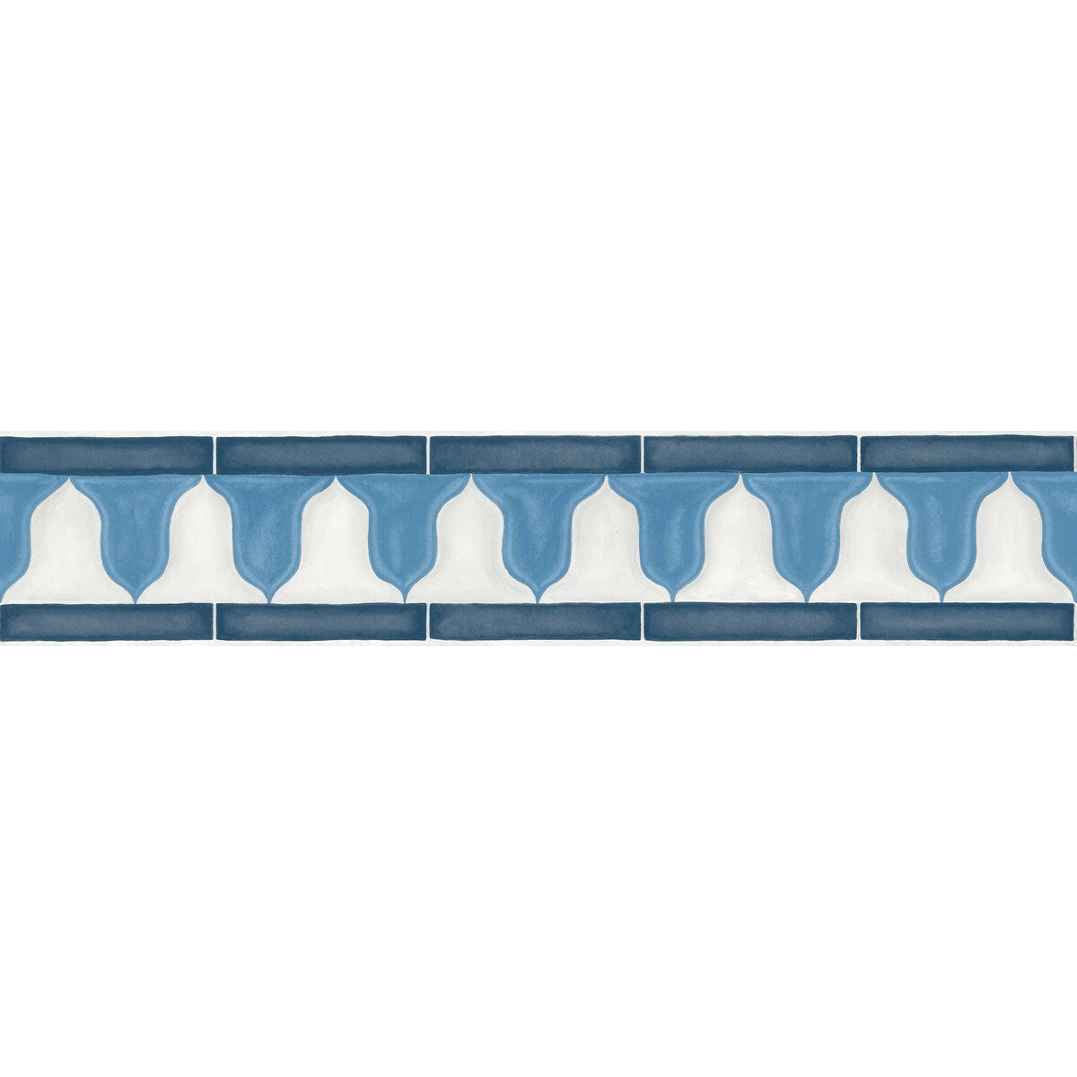 COLE & SON 113/12036.CS.0 ZELLIGE BORDER CHINA BLUE & WHITE Wallpaper - Eade's Wallpaper
