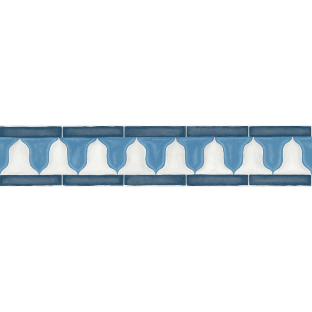 COLE & SON 113/12036.CS.0 ZELLIGE BORDER CHINA BLUE & WHITE Wallpaper - Eade's Wallpaper