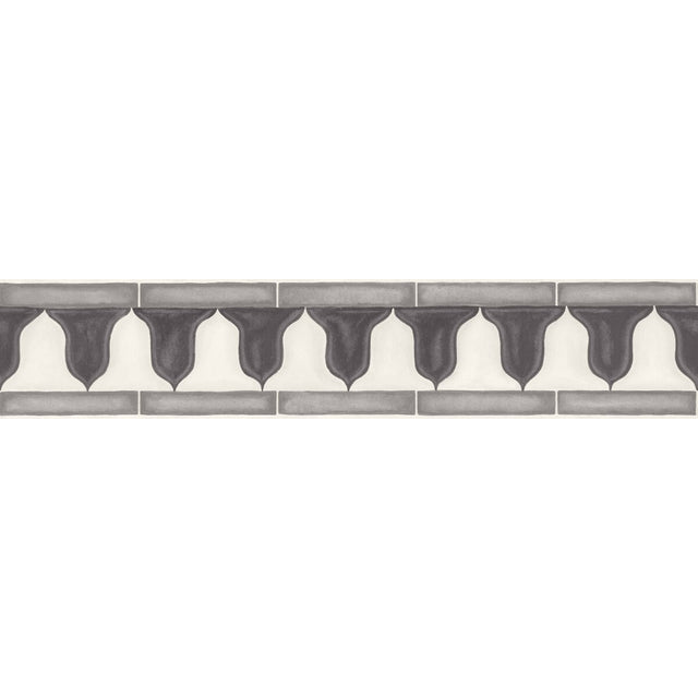 COLE & SON 113/12038.CS.0 ZELLIGE BORDER SOOT & SNOW Wallpaper - Eade's Wallpaper