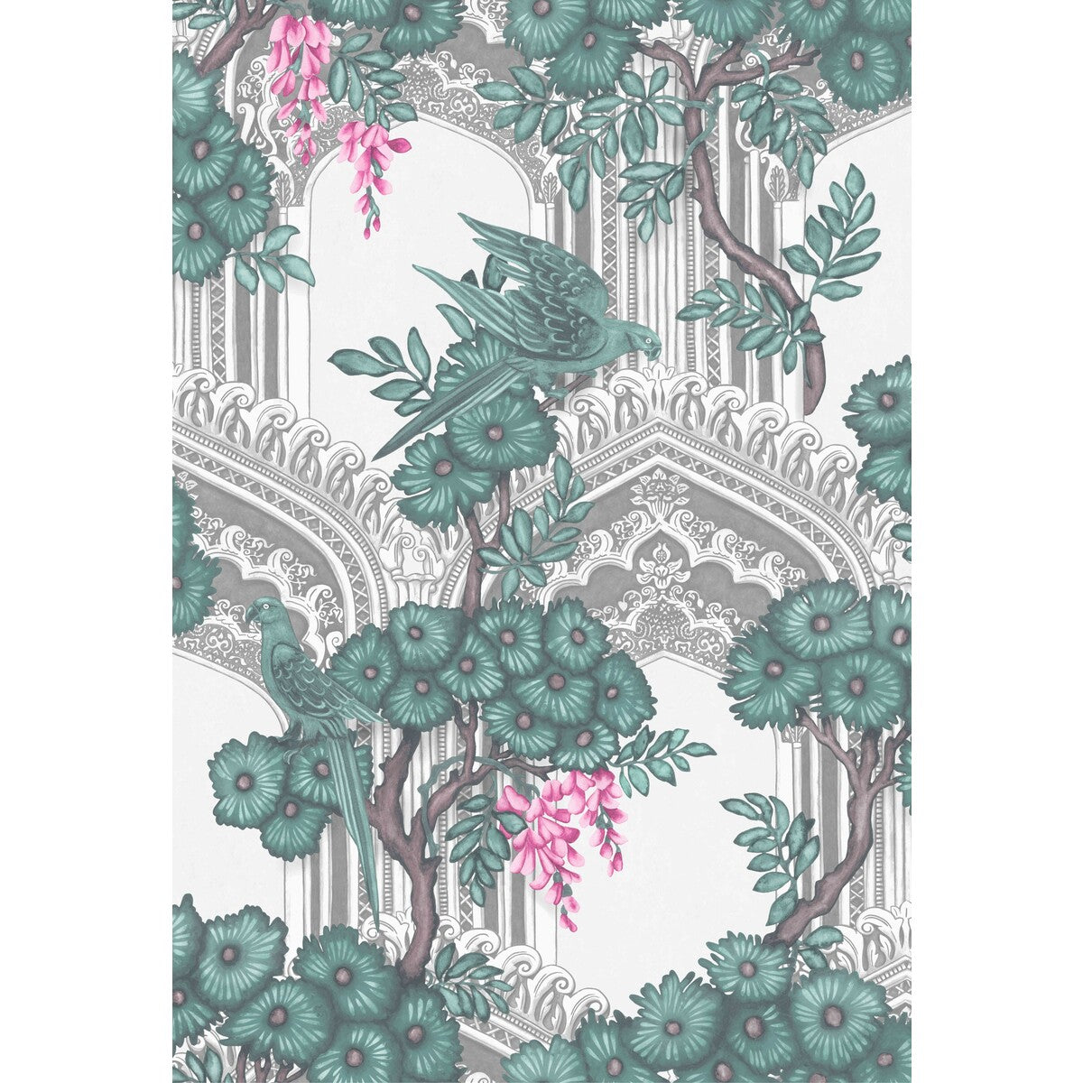 COLE & SON 113/13039.CS.0 BABYLON TEAL & PINK Wallpaper - Eade's Wallpaper