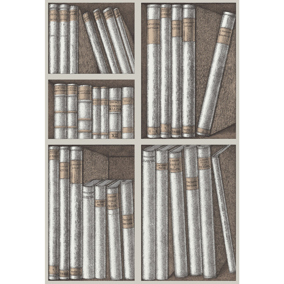 COLE & SON 114/15029.CS.0 EX LIBRIS STONE/LINEN Wallpaper - Eade's Wallpaper