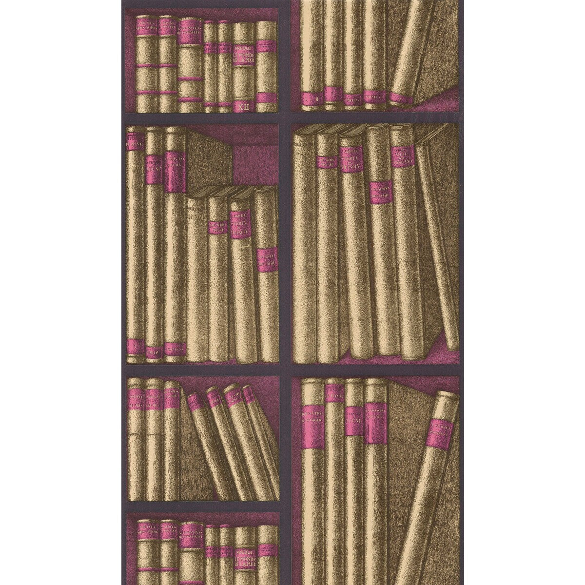 COLE & SON 114/15031.CS.0 EX LIBRIS GOLD/MAGENTA Wallpaper - Eade's Wallpaper