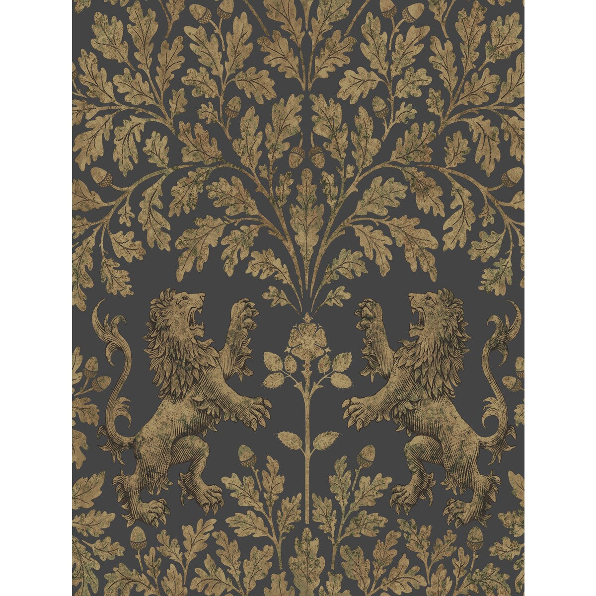 COLE & SON 116/10036.CS.0 BOSCOBEL OAK ANT GOLD/BLK Wallpaper - Eade's Wallpaper