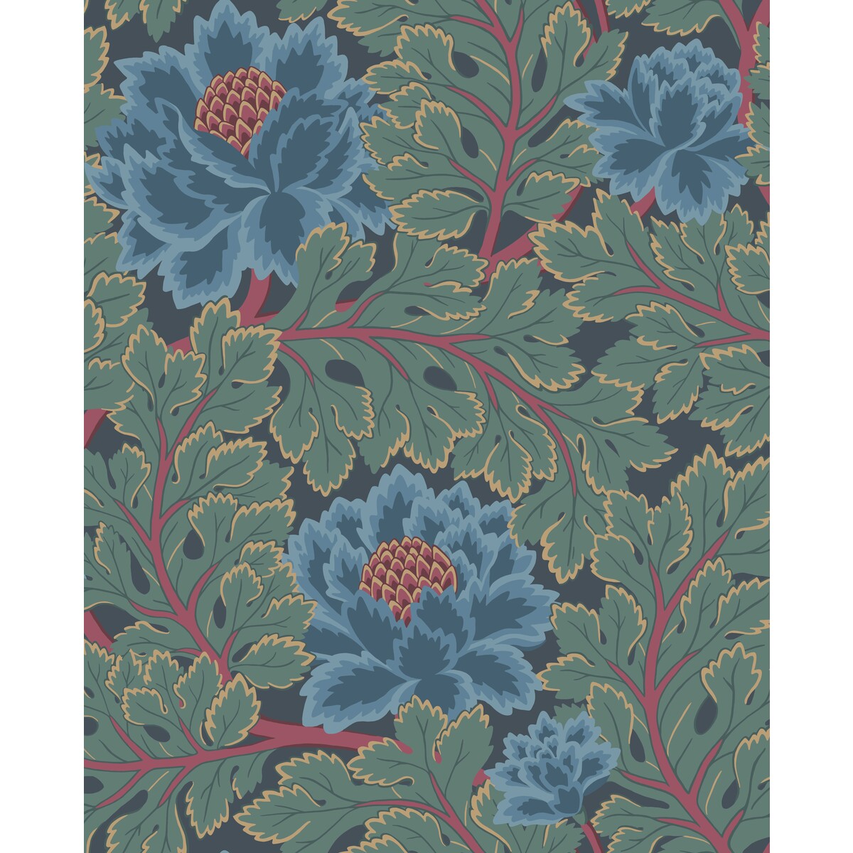 COLE & SON 116/1003.CS.0 AURORA PETROL/TEAL/INK Wallpaper - Eade's Wallpaper