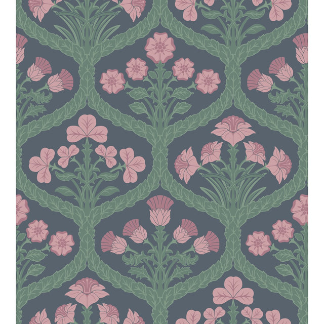 COLE & SON 116/3010.CS.0 FLORAL KINGDOM ROSE/FORES Wallpaper - Eade's Wallpaper