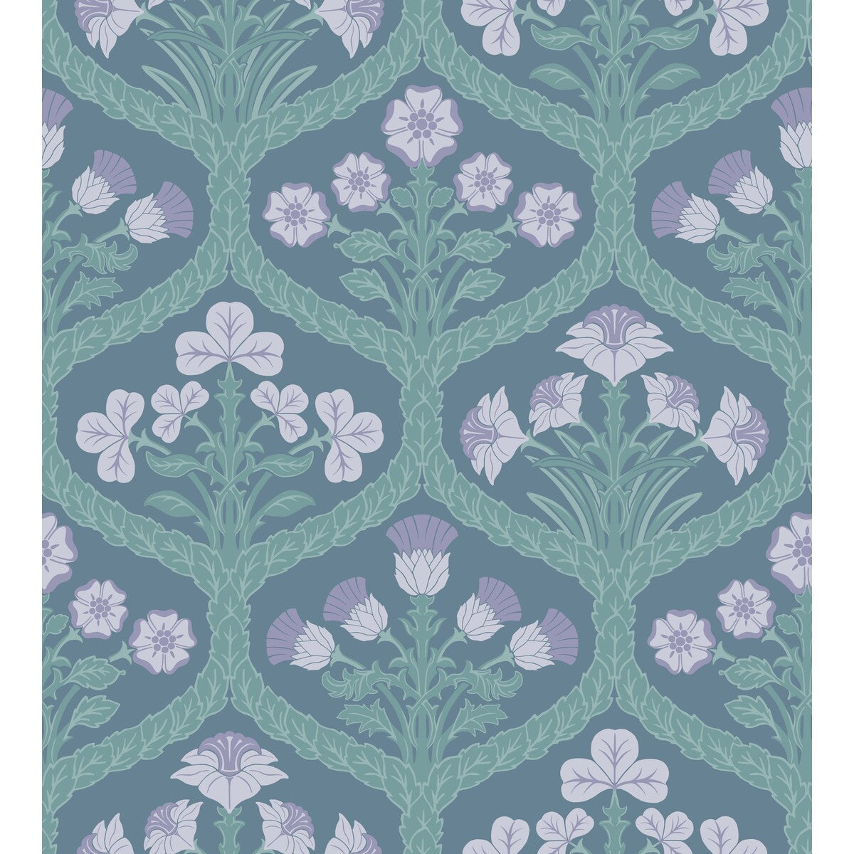 COLE & SON 116/3011.CS.0 FLORAL KINGDOM LILAC/TEAL Wallpaper - Eade's Wallpaper