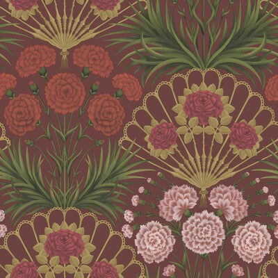 COLE & SON 117/14046.CS.0 FLAMENCO FAN ROSE/BRT ROUGE/M GOLD/CRIMSON Wallpaper - Eade's Wallpaper