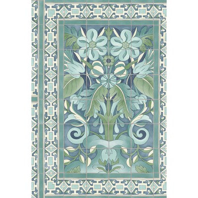 COLE & SON 117/5014.CS.0 TRIANA TEAL & DARK TEAL ON DENIM Wallpaper - Eade's Wallpaper