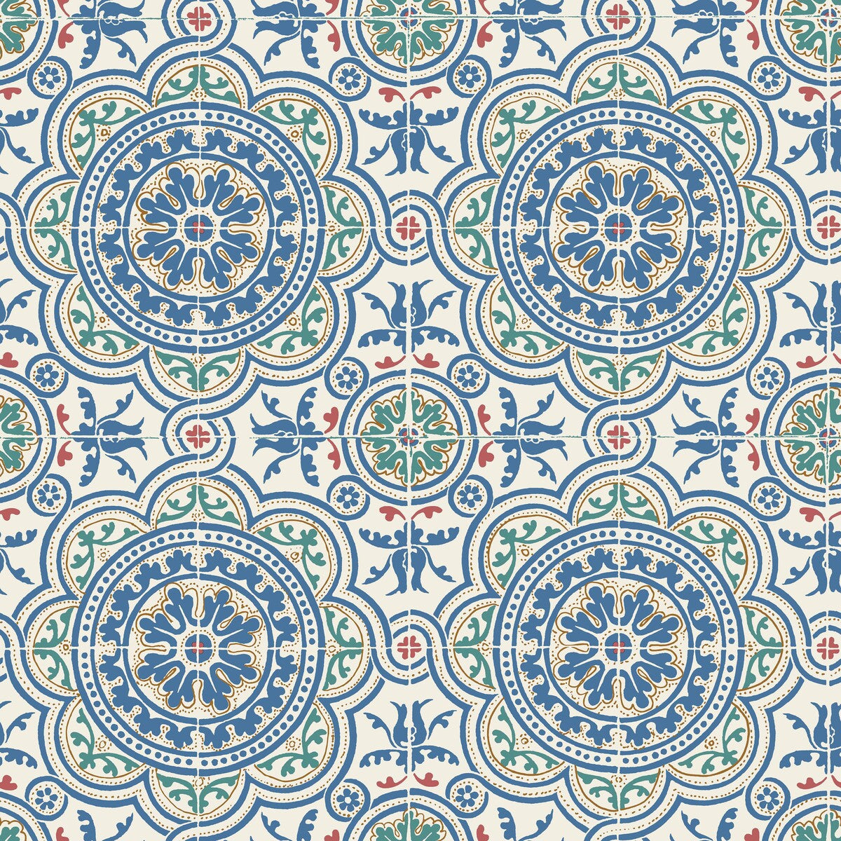 COLE & SON 117/8024.CS.0 PICCADILLY DENIM & ROUGE ON CHALK Wallpaper - Eade's Wallpaper